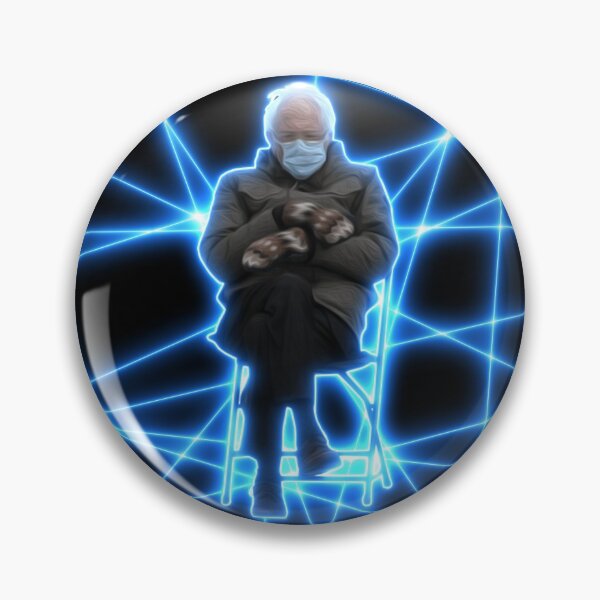 Item preview, Bernie Sanders Mittens Neon Blue Laser LED Graphic Print designed and sold by hyproinc.