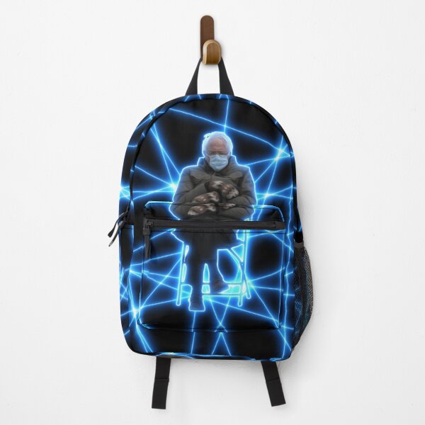 Item preview, Bernie Sanders Mittens Neon Blue Laser LED Graphic Print designed and sold by hyproinc.