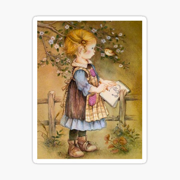 Sarah kay - Girl with nightie and hot-water bottle Sticker for