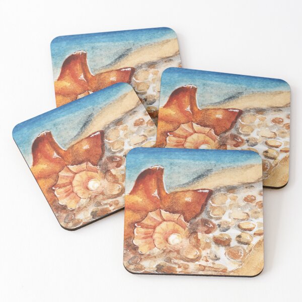 Item preview, Watercolor - Seashell on white beach  designed and sold by Karolien Kenis.