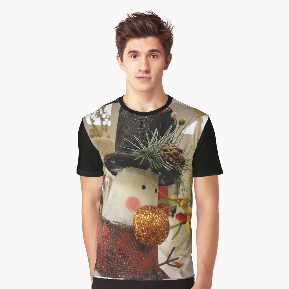 Snowman's Shiny Nose Graphic T-Shirt