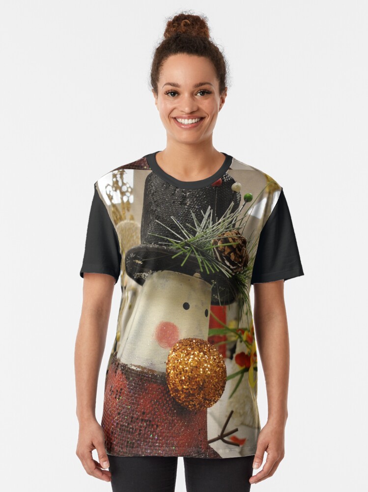 Alternate view of Snowman's Shiny Nose Graphic T-Shirt