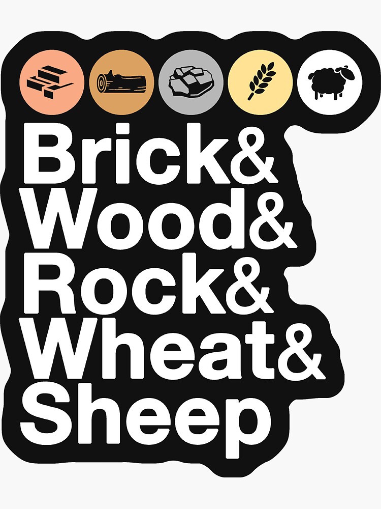 Helvetica Settlers of Catan: Brick, Wood, Rock, Wheat, Sheep | Board Game Geek Ampersand Design by BootsBoots