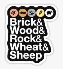 Helvetica Settlers of Catan: Brick, Wood, Rock, Wheat, Sheep | Board Game Geek Ampersand Design Sticker