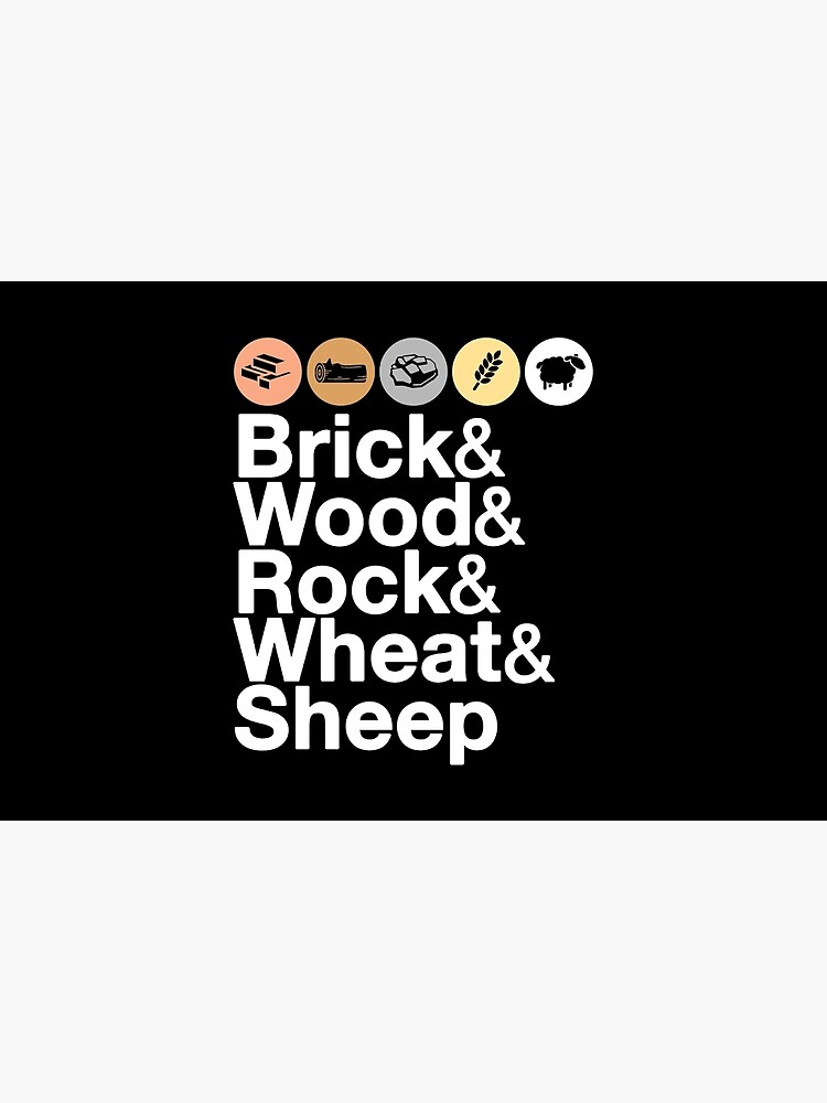 Helvetica Settlers of Catan: Brick, Wood, Rock, Wheat, Sheep | Board Game Geek Ampersand Design by BootsBoots