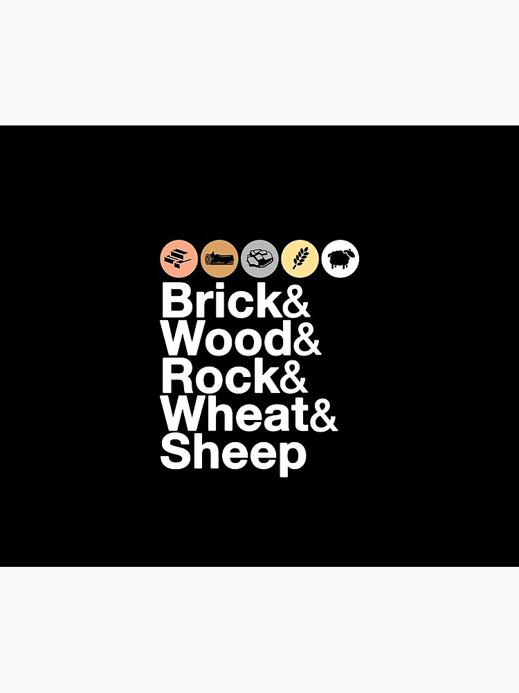 Helvetica Settlers of Catan: Brick, Wood, Rock, Wheat, Sheep | Board Game Geek Ampersand Design by BootsBoots