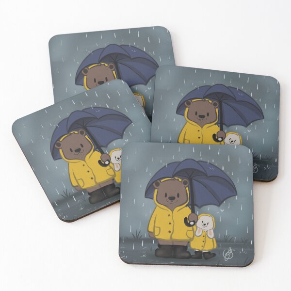 Item preview, Bear and Bear happy in the rain designed and sold by Caspalpo.
