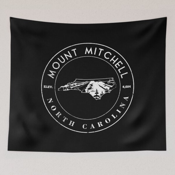 Item preview, North Carolina Mountain State Shape Hiking Mt Mitchell print designed and sold by jakehughes2015.