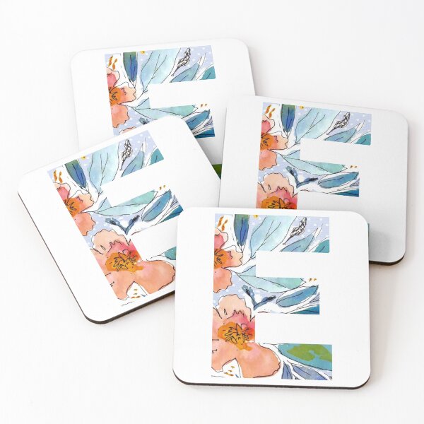 Item preview, Letter E - Watercolor Florals & Polka Dots designed and sold by vicnat.