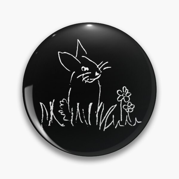 Aperçu de l'œuvre Lapin dans l'herbe et les fleurs (monochrome) créée et vendue par DesignsofNote.