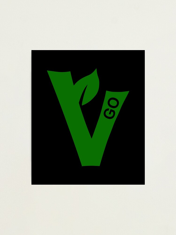 Thumbnail 2 of 3, Photographic Print, V for vegan - dark BG designed and sold by reIntegration.