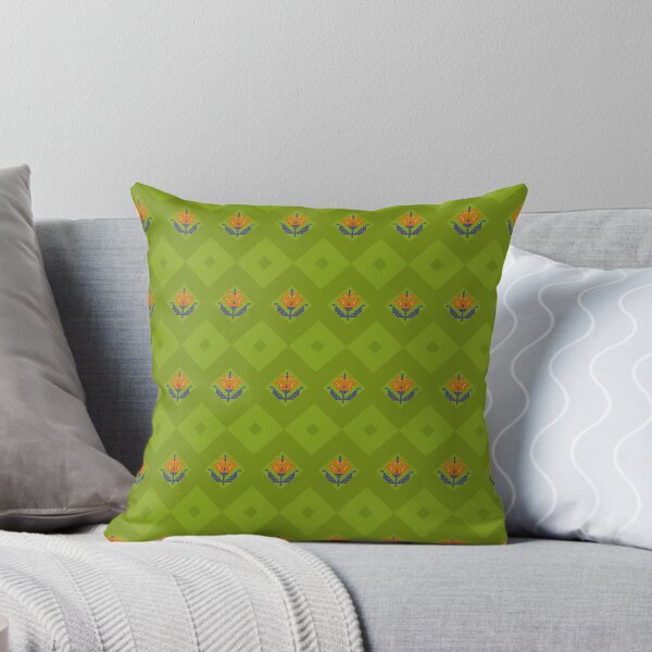 Aperçu de l'œuvre art populaire rétro etno fleur vert créée et vendue par Mydogheart4you.