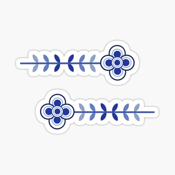 Hygge inspired flowers (blue) Sticker