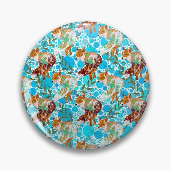 Item preview, Fox And Bubbles Anime Aqua Blue Decor Floral Pattern.  designed and sold by MindCereal.