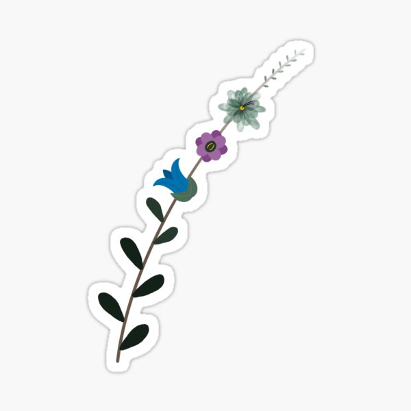 Hygge inspired flowers and leaves Sticker