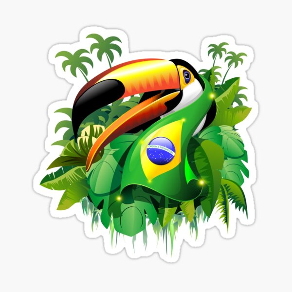 Item preview, Toco Toucan on Brazil Flag designed and sold by BluedarkArt.