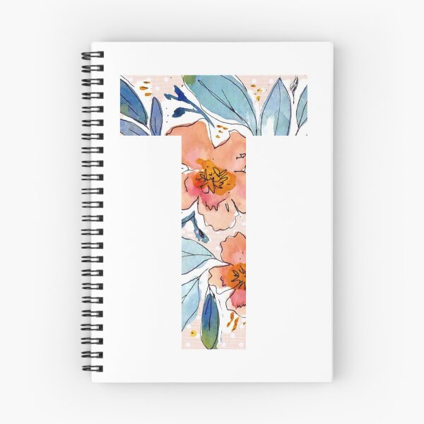 Artikelvorschau, Buchstabe T - Aquarell Blumen & Tupfen entworfen und verkauft von vicnat.
