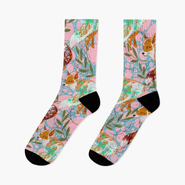 Item preview, Foxes And Bubbles (Pink Décor Floral Pattern) designed and sold by MindCereal.