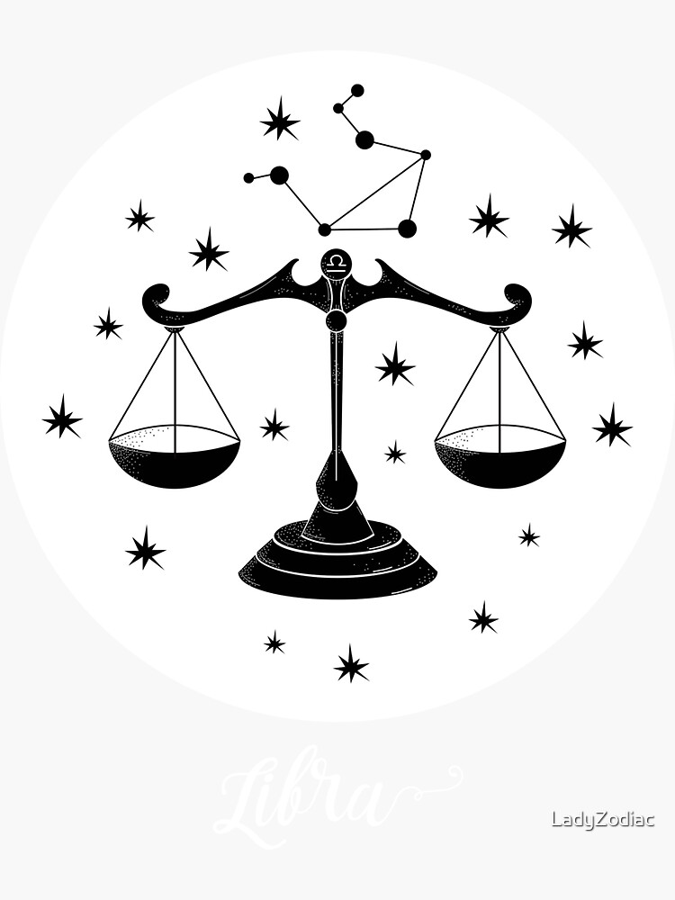"Dreamy Libra The Scales Constellation Zodiac Aesthetic" Sticker for