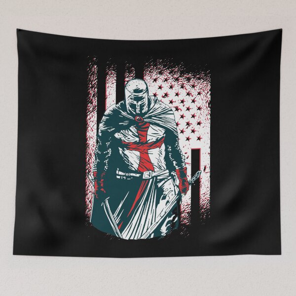 Item preview, Knight Templar Crusader American Flag, Crusader Warrior Christian Gifts designed and sold by . JustBeUnique ..