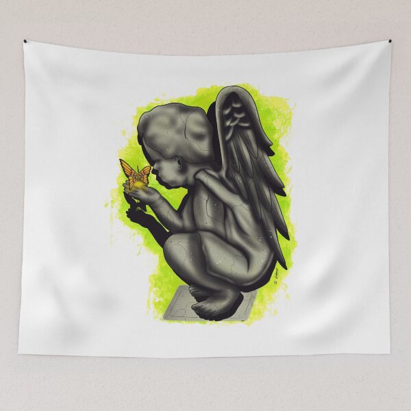 Item preview, Stone cherub with butterfly  designed and sold by Chillateez.