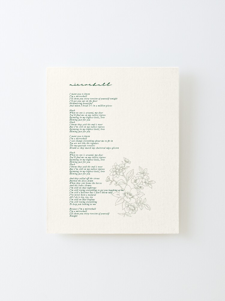 Alternate view of mirrorball lyric Mounted Print