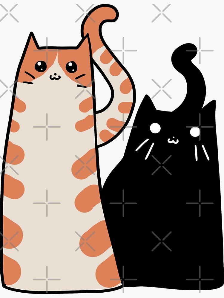 Tabby Cat and Black Cat by SaradaBoru
