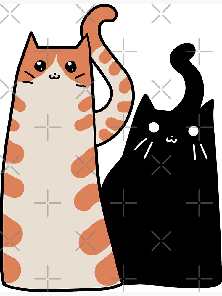 Tabby Cat and Black Cat by SaradaBoru