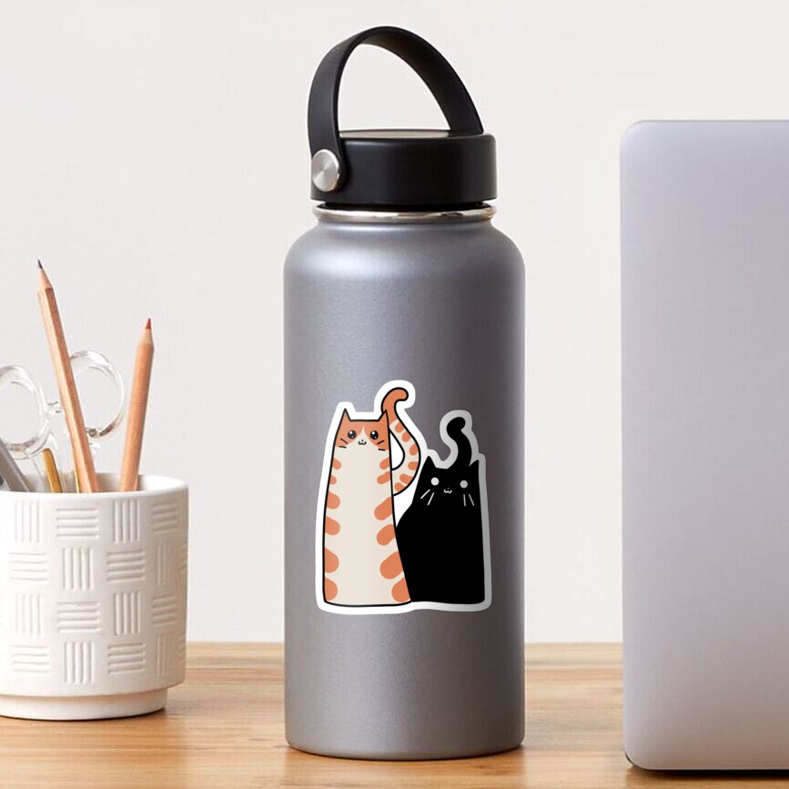 Tabby Cat and Black Cat Sticker