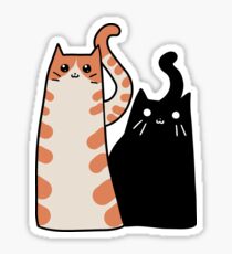 Pegatina Tabby Cat y gato negro