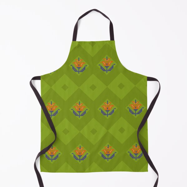 Item preview, flower green retro etno folk art designed and sold by Mydogheart4you.