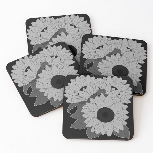 Item preview, Simple Sunflowers - Grayscale designed and sold by leashonlife.