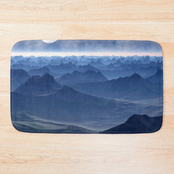Item preview, cloudy mountain blue waves designed and sold by Lovely Smile.
