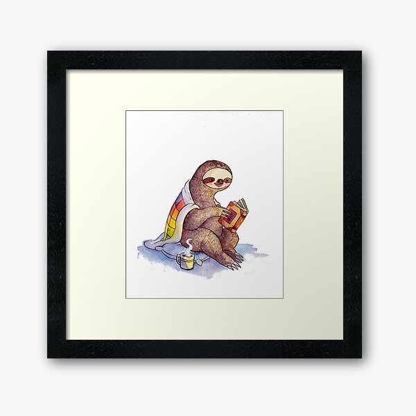 Cozy Sloth Framed Art Print