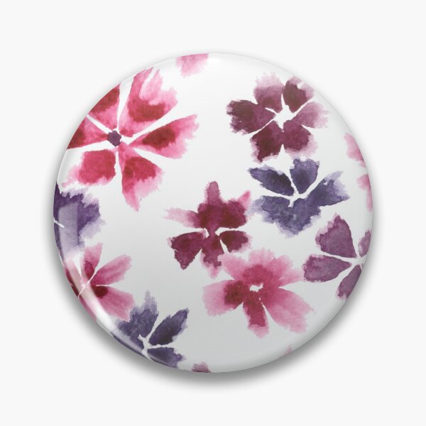 Item preview, watercolor flowers pattern in pink and purple designed and sold by rysunki-malunki.