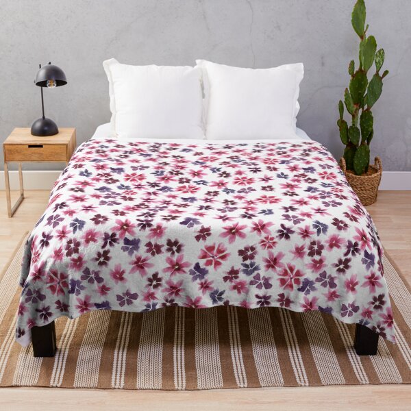 Item preview, watercolor flowers pattern in pink and purple designed and sold by rysunki-malunki.