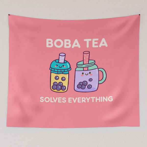 Item preview, Boba Tea Solves Everything Bubble Kawaii Cute Tapioca Pearl designed and sold by gkao.