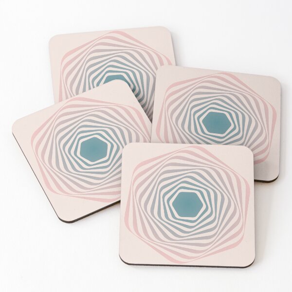 Item preview, Green Pink Gradation Hexagon Optical Illusion on PinkBackground designed and sold by MarkStudio.