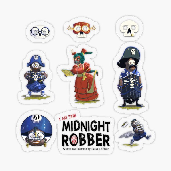 I AM THE MIDNIGHT ROBBER STICKER PACK!! Transparent Sticker