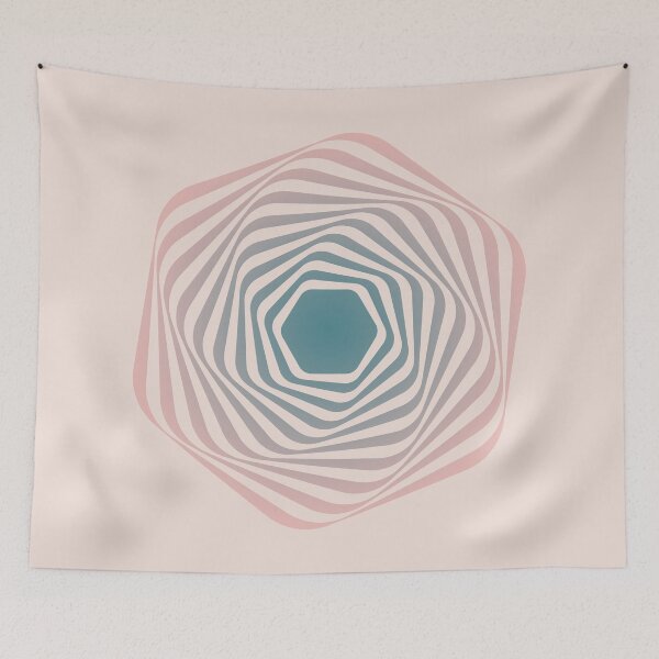 Item preview, Green Pink Gradation Hexagon Optical Illusion on PinkBackground designed and sold by MarkStudio.