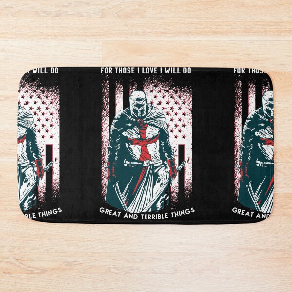 Artikelvorschau, Knight Templar Crusader Amerikanische Flagge, Kreuzritter Krieger Kreuz entworfen und verkauft von . JustBeUnique ..