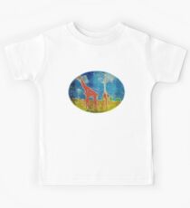 African Giraffe - Mama and Baby Kids Tee