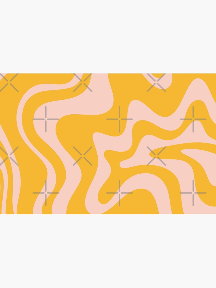 Disover Liquid Swirl Abstract Pattern in Mustard Orange and Blush Pink Makeup Bag