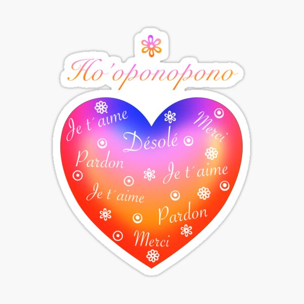 Ho´oponopono Corazón Color Francés #001-Fr Pegatina