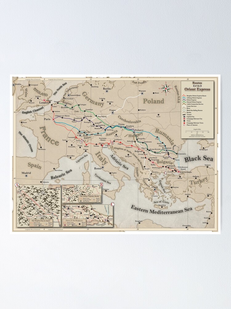 Horror on the Orient Express - Route Map