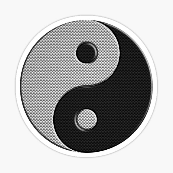 Yin Yang in Carbon Fiber Print Style Sticker for Sale by Garaga