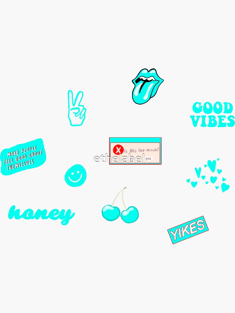 "Light Blue Aesthetic Sticker Pack" Sticker for Sale by ethelabel
