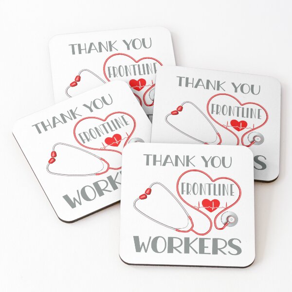 Item preview, Thank You Frontline Workers (Red on White) designed and sold by PawsitiveMum.