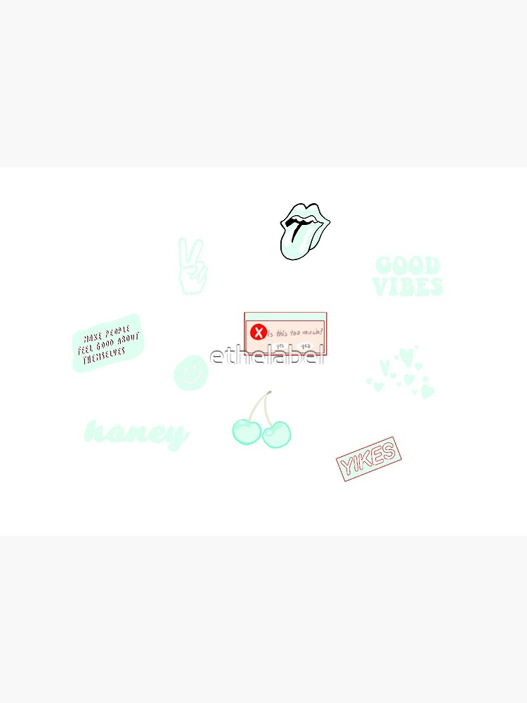 Pastel Green Aesthetic Sticker Pack Art Print By Ethelabel Redbubble