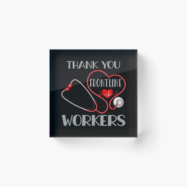 Item preview, Thank You Frontline Workers (Red on Black) designed and sold by PawsitiveMum.